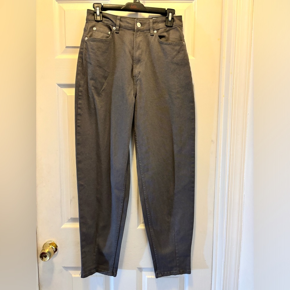 NWT H&M Divided Mom gray twill pants size 6